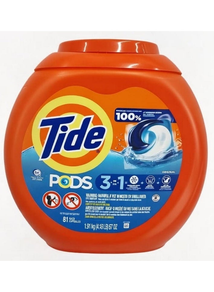 Tide Pods 3 In 1 Laundry Detergent Coldwater Clean 81'S 1.91 Kg