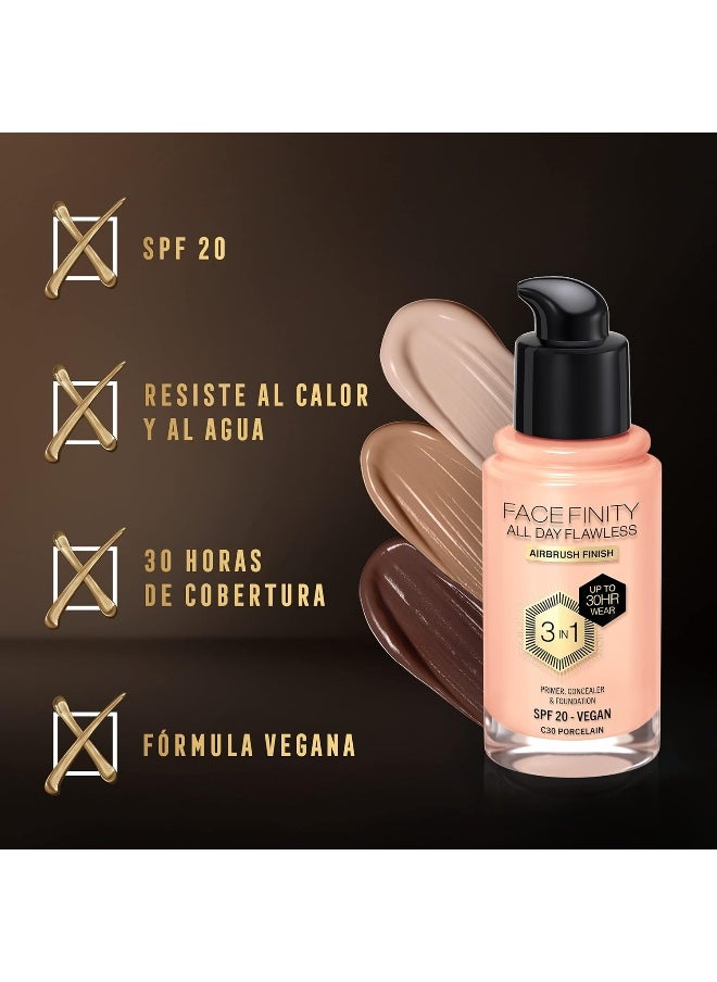 Max Factor Facefinity All Day Flawless 3-In-1 Foundation-Porcelain  - Image 1