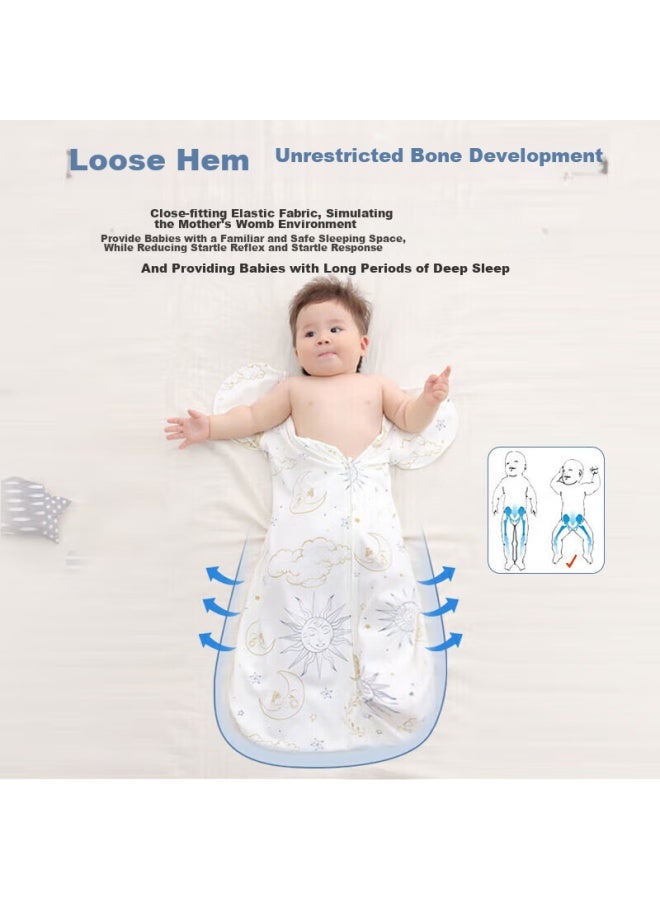 9i9 Baby Sleeping Bag, Pure Cotton, Anti-startle Swaddle, Wrap Blanket, Surrender-style, Newborn Swaddle, Anti-kick Blanket, 2 Sets Of Sleeves, A116m - Image 2
