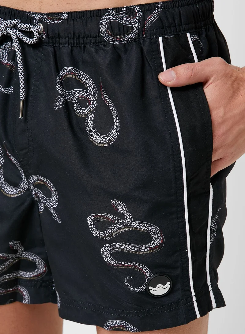 BURTON Snake Print Swim Shorts