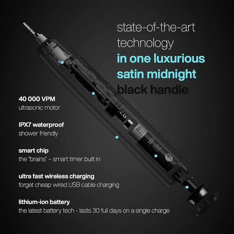 Aquasonic Black Series PRO – Ultra Whitening Toothbrush w UV Sanitizing Base – 5 Modes & Smart Timers – Premium Travel Case – Electric Toothbrush – ADA Approved Toothbrush - Image 2