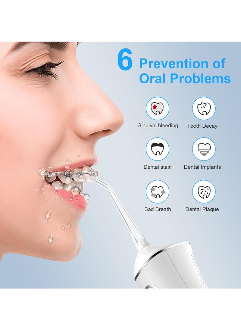 Denx Water Flosser Tooth Brush, Cordless 310mL Professional Oral Irrigator, 360° Nozzle Rotation, Hidden Charging Port, 4 Modes 4 Jet Tips, IPX7 Waterproof, Easy-to-Clean (White)  - Image 4
