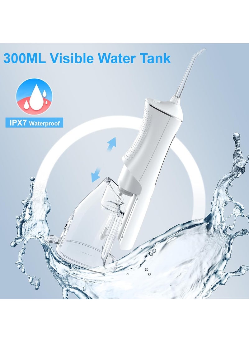 Denx Water Flosser Tooth Brush, Cordless 310mL Professional Oral Irrigator, 360° Nozzle Rotation, Hidden Charging Port, 4 Modes 4 Jet Tips, IPX7 Waterproof, Easy-to-Clean (White)  - Image 2