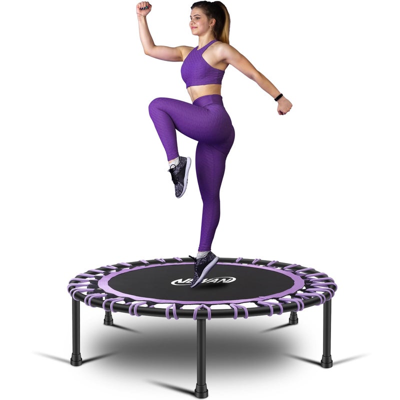 Newan 40" Silent Mini Trampoline Fitness Trampoline Bungee Rebounder Jumping Cardio Trainer Workout for Adults-Max Limit 330lbs - Image 1