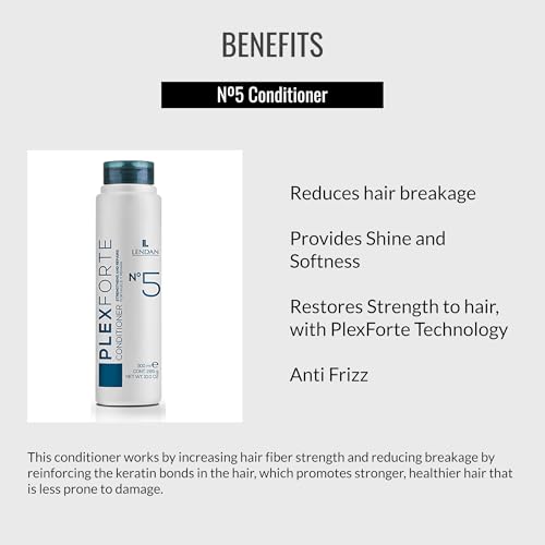 Lendan - Hair Conditioner - Nº5 Conditioner - 300 ml - With Plexforte Technology - Reduces Hair Breakage - Restores Hair Strength - Adds Shine and Softness - Anti-Frizz - Image 3