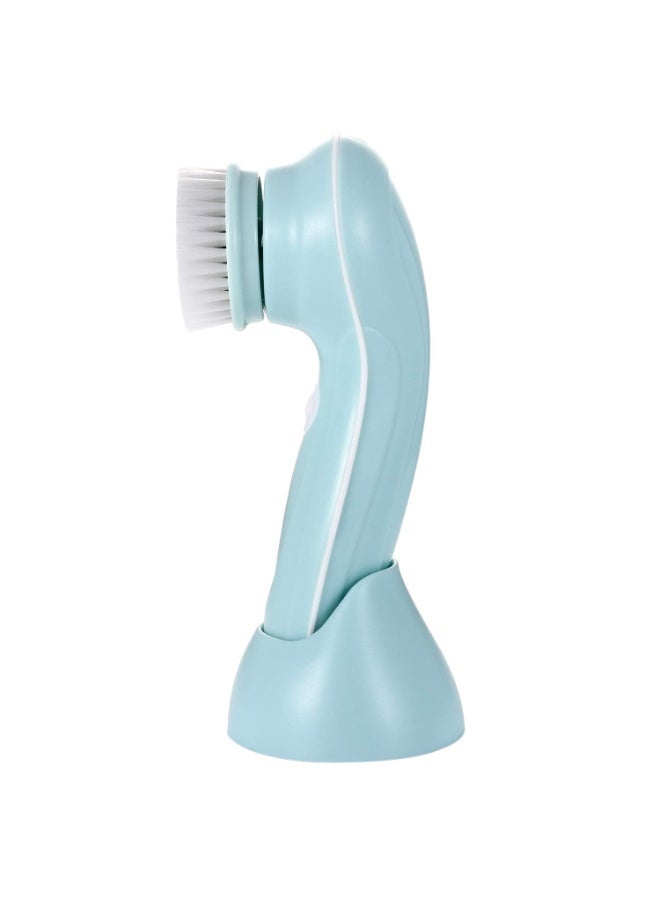 فرشاة تنظيف الوجه القابلة لإعادة الشحن للماء الكهربائية الدوارة فرك الوجه ، 3 رؤساء فرشاة ، 2 سرعة دوران - تنظيف عميق ، ومناسبة لجميع أنواع البشرة لطيف تقشير ، الأزرق - Image 5