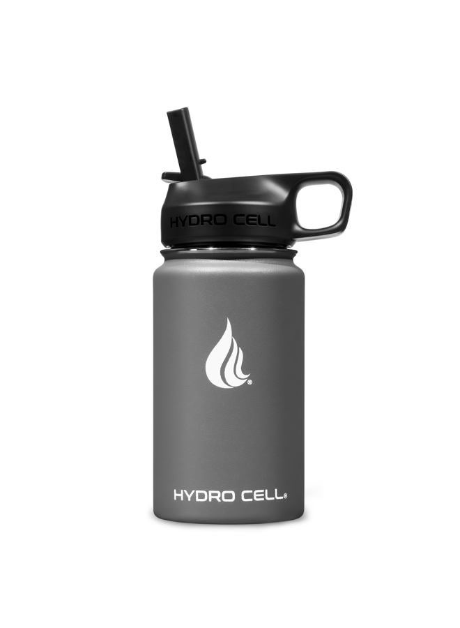 HYDRO CELL Stainless Steel Water Bottle w/Straw & Wide Mouth Lids (40oz 32oz 24oz 18oz) - Keeps Liquids Hot or Cold with Double Wall Vacuum Insulated Sweat Proof Sport Design (Graphite 14oz) - Image 2