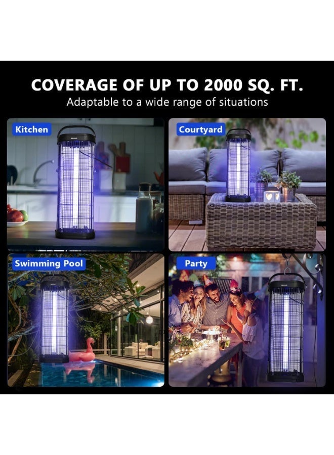 Bug Zapper Big with UV Light | Electric Mosquito Killer Lamp Indoor & Outdoor | Safe & Silent Insect Trap for Home, Garden, Bedroom - Image 5