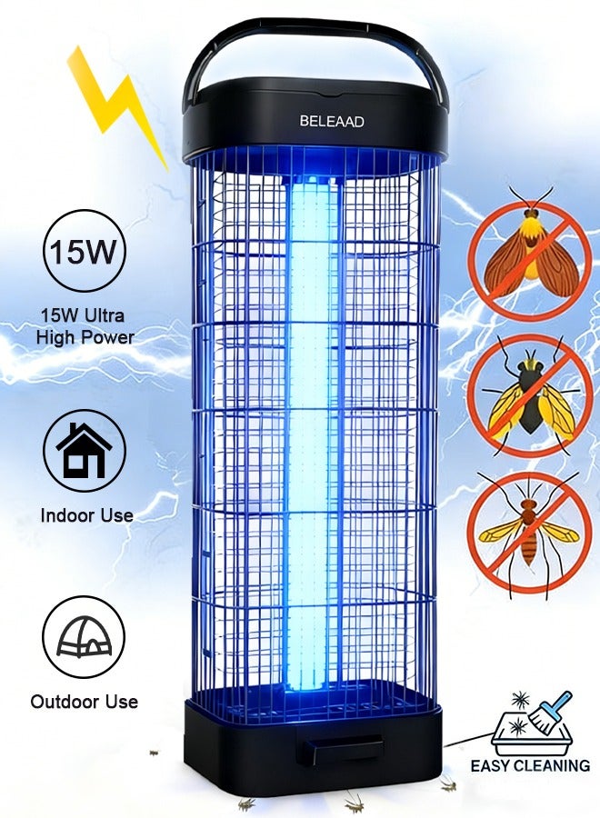 Bug Zapper Big with UV Light | Electric Mosquito Killer Lamp Indoor & Outdoor | Safe & Silent Insect Trap for Home, Garden, Bedroom - Image 1