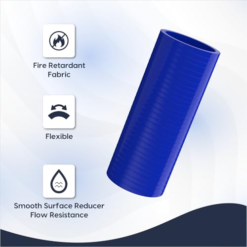 Endure 2 ID Straight Silicone Coupler Hose 51mm High Temp 4Ply Reinforced Length152mm Thickness5mm Intake Piping Couplers for High Performance Vehicles Automotive Silicone Hose Blue - Image 5