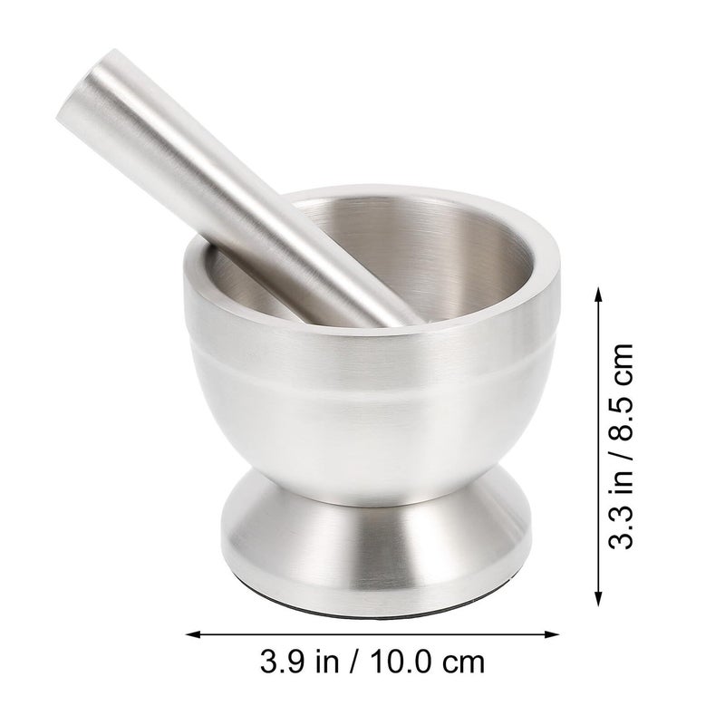 Stainless Steel Garlic Masher And Grinding Bowl With Pestle Muddler Multi Use Kitchen Tool For Spices Herbs And Fresh Garlic - Image 3
