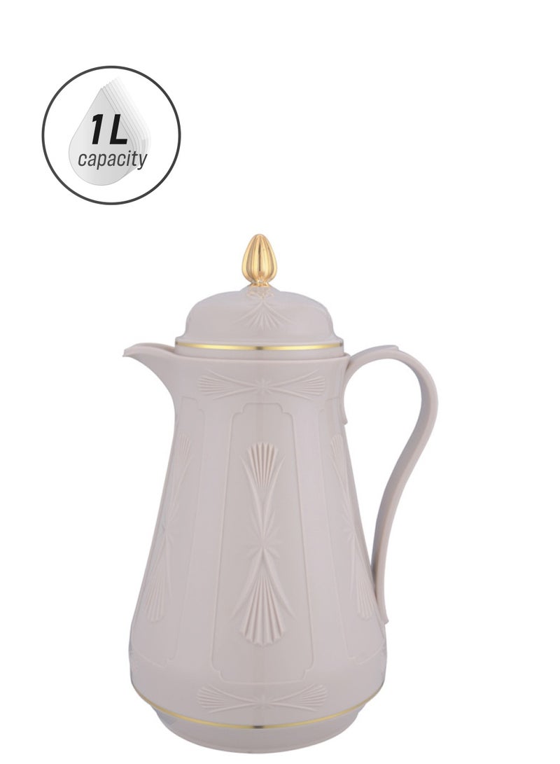 GAZELLA Plastic Coffee/Tea Flask 1 Liter Brown/Gold