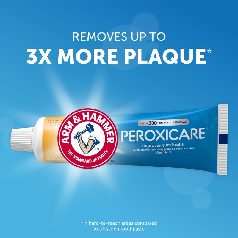 ARM & Hammer Peroxicare Toothpaste for Gum Health, Baking Soda Toothpaste, Clean Mint, 6.0 oz (Pack of 4 - Image 3