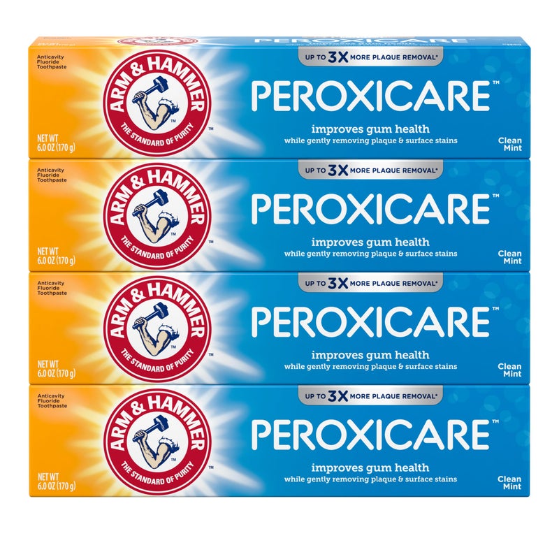 ARM & Hammer Peroxicare Toothpaste for Gum Health, Baking Soda Toothpaste, Clean Mint, 6.0 oz (Pack of 4 - Image 1