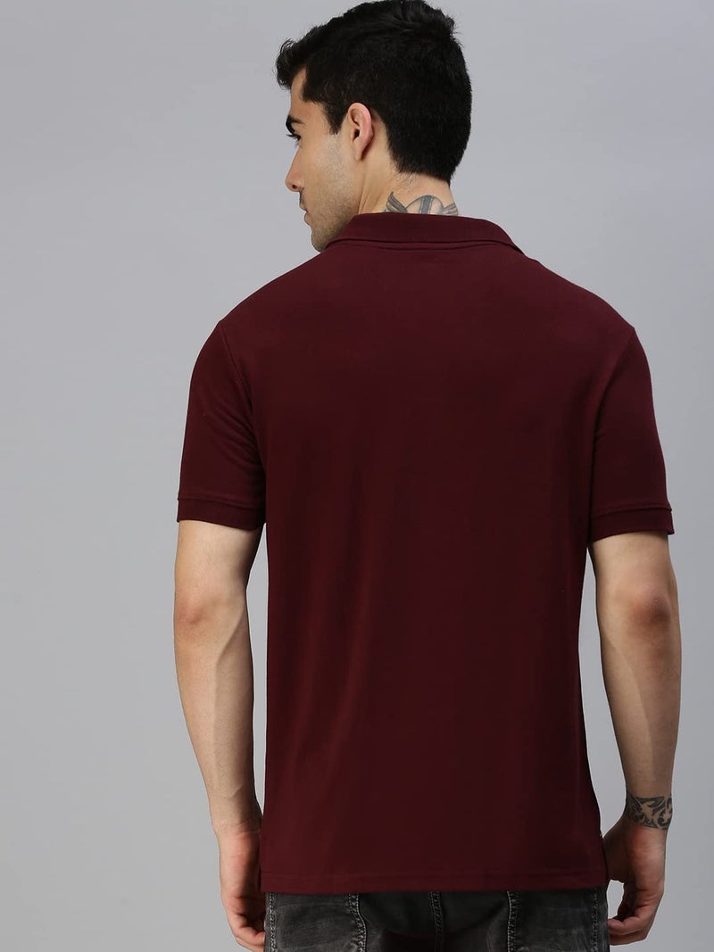 ONN Men's Coffee Half Sleeves Polo Collar T-Shirt with Pocket(Size : XX-Large) - Image 4