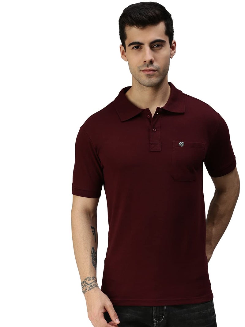 ONN Men's Coffee Half Sleeves Polo Collar T-Shirt with Pocket(Size : XX-Large) - Image 1