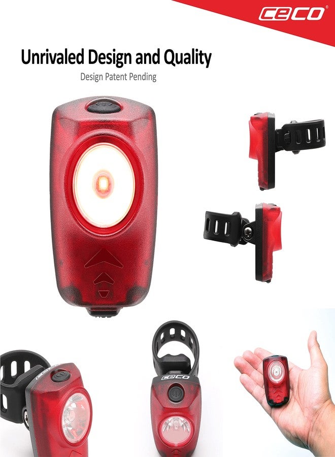 CECO-USA: 150 Lumen Super Bright USB Rechargeable Bike Tail Light - IP67 Waterproof, FL-1 Impact Resistant - Pro Grade Quality Bike Tail Light - Red Bicycle Back Light - Image 4