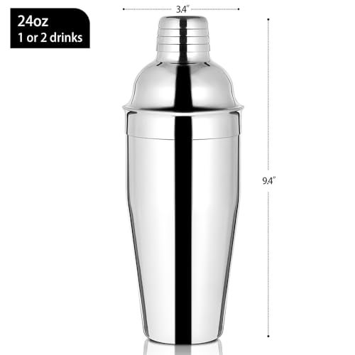 Etens Bar Cocktail Shaker, 24 oz Martini Shaker Drink Mixer with Built-In Strainer for Bartending – Stainless Steel Bartender Shakers for Mixed Drinks Margarita Alcohol Liquor Barware Tools - Image 3