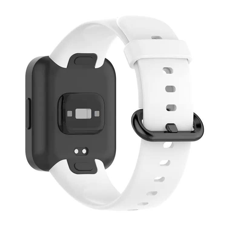 HUMBLE Soft Silicone Classic Strap With Secure Buckle Lock for Redmi Watch 2 Lite/Redmi GPS Smart Watch Only,Comfort and Flexible Fitness Smart Watch Strap-(WHITE) - Image 3