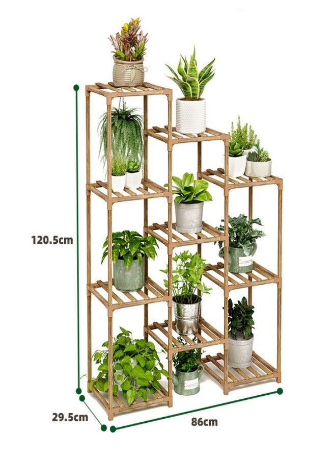 MIXDE 10 Tier Wood Plant Flower Display Stand - Image 1