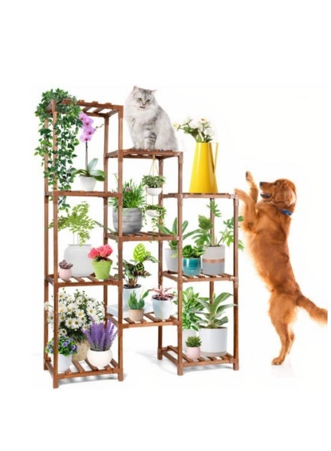 MIXDE 10 Tier Wood Plant Flower Display Stand - Image 2