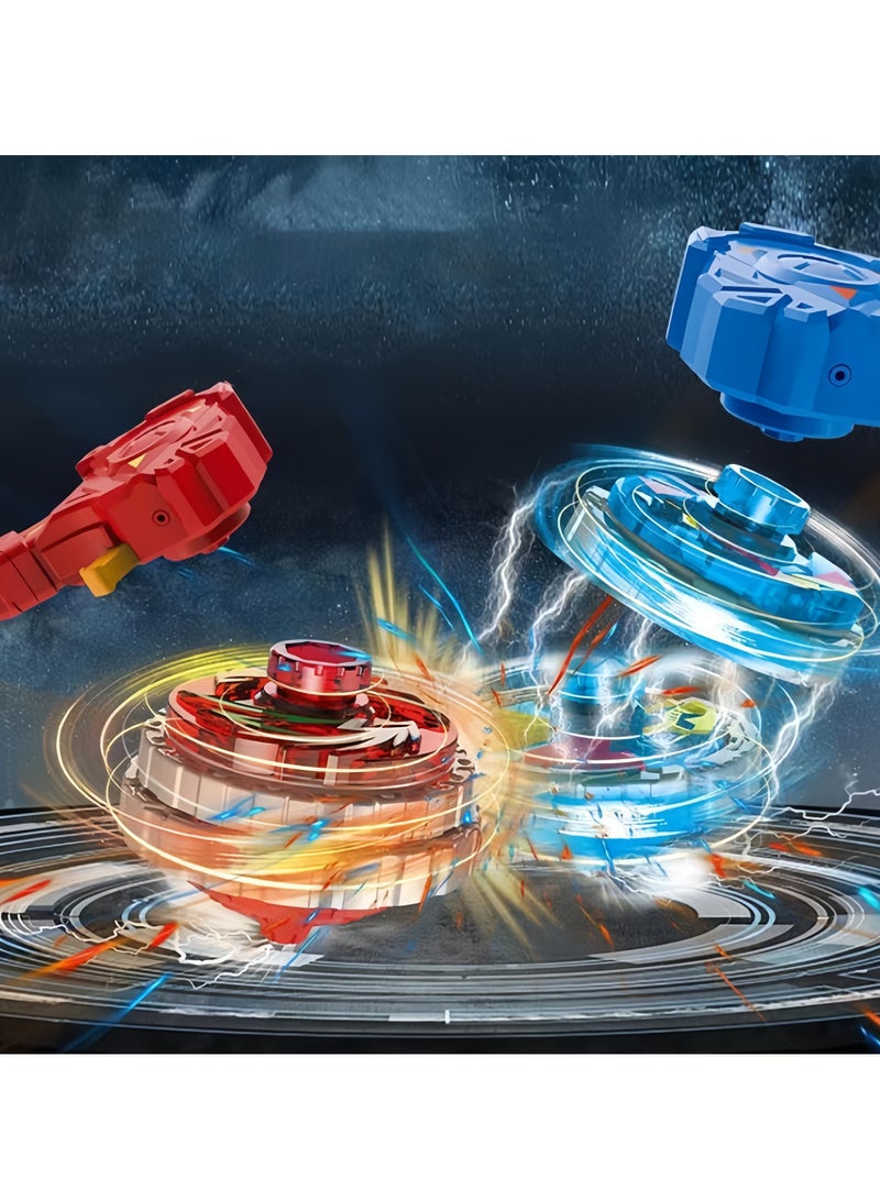 Gaming Top Toys Battle Burst Gyro Toy Great Present for Kids Gyros Set, including 1 main gyro, 1 acceleration ring, 1 launcher (Blue) - Image 2