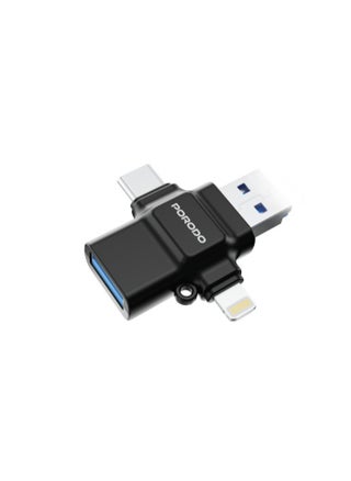 Black - 3-in-1 OTG Adapter & TF Card Reader