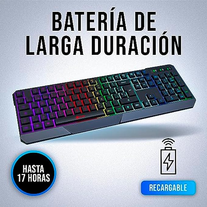 KLIM CHROMA SPAIN GAMING KEYBOARD QWERTY WIRELESS Â€“ HIGH PERFORMANCE Â€“ WIRELESS KEYBOARD ILLUMINATED CHROMATIC GAMING BLACK RGB PC WINDOWS MAC PS4 XBOX ONE [ NEW VERSION] - Image 3