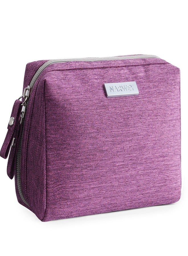 Narwey Large Makeup Bag Zipper Pouch Travel Cosmetic Organizer for Women and Girls (Large, Purple) - Image 1