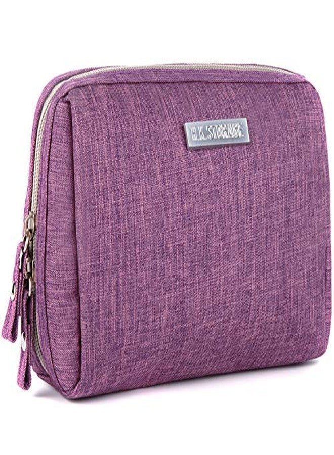 Narwey Large Makeup Bag Zipper Pouch Travel Cosmetic Organizer for Women and Girls (Large, Purple) - Image 4