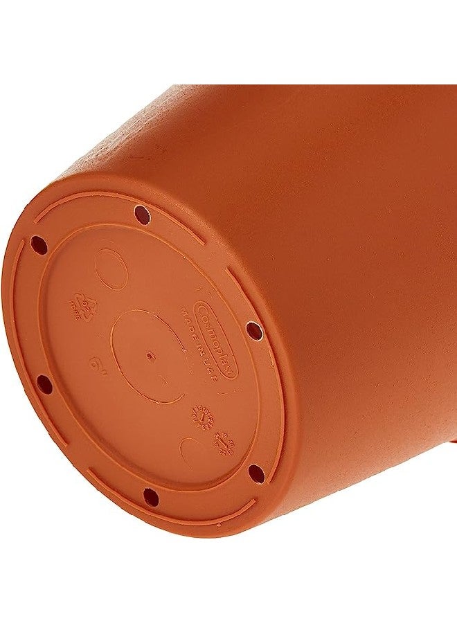 Cosmoplast Round Flower Pot With Tray 6 Inch Terracotta - Image 3
