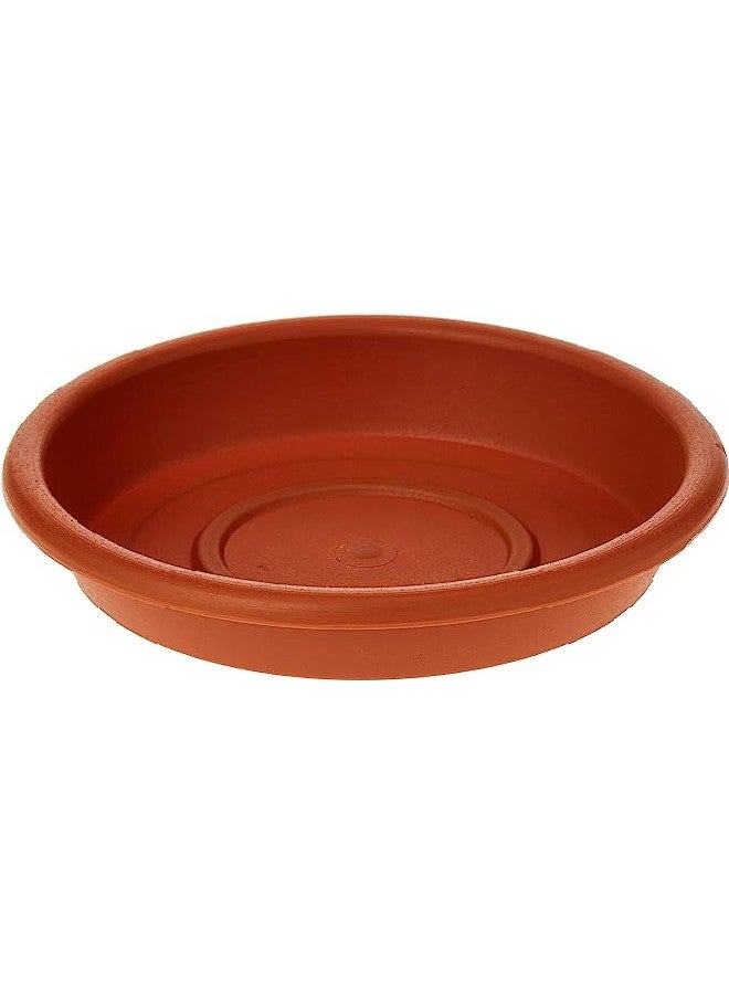Cosmoplast Round Flower Pot With Tray 6 Inch Terracotta - Image 2
