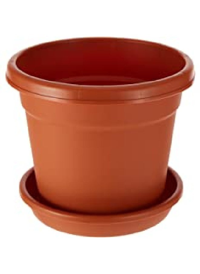 Cosmoplast Round Flower Pot With Tray 6 Inch Terracotta - Image 4