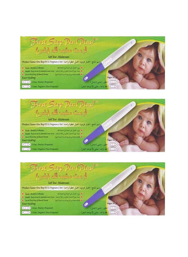 Pack of 3 of First Step Plus Mid Stream Pregnancy Test Devices
