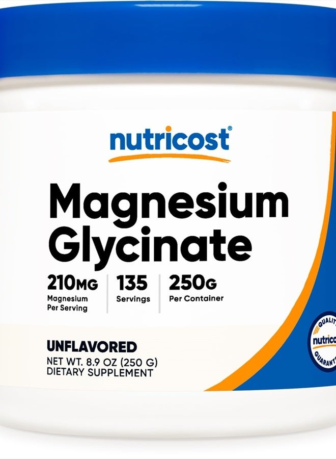 Nutricost Magnesium Glycinate Powder (250 Grams) (Unflavored) - Image 1