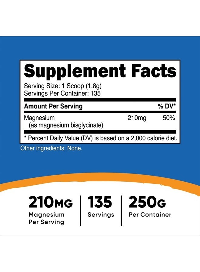 Nutricost Magnesium Glycinate Powder (250 Grams) (Unflavored) - Image 2