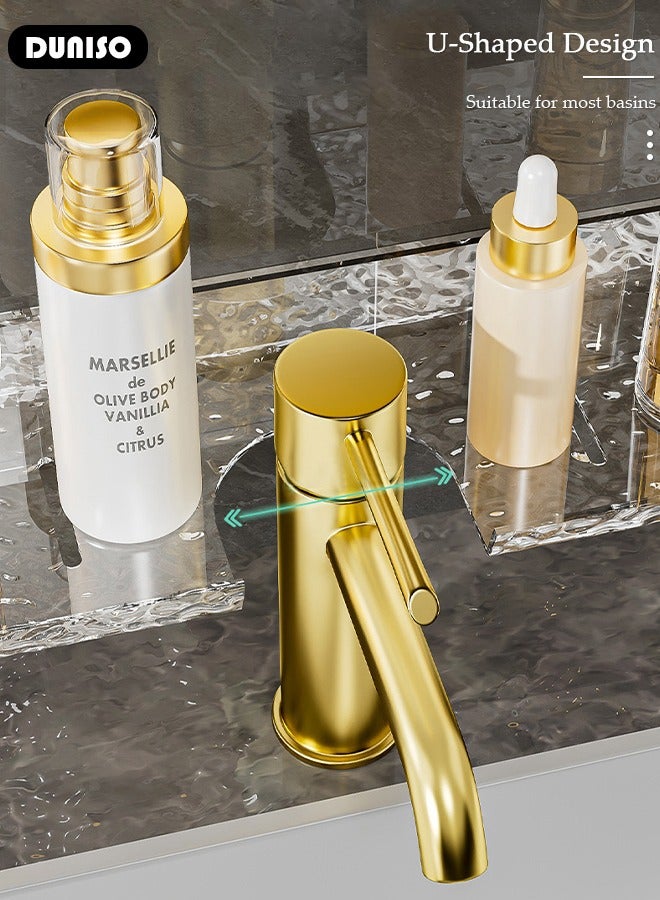 Acrylic Bathroom Shelf Over The Faucet, Plastic Over Sink Shelf Bathroom Wall Mounted, No dilling Bathroom Sink Shelf Over Faucet, Adhesive bathroom shelves for Bathroom Kitchen