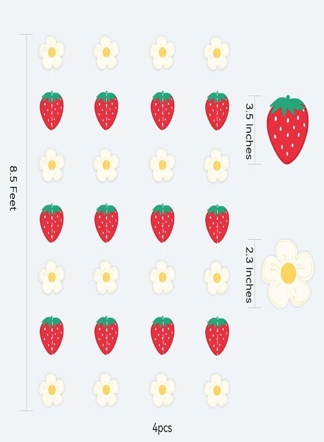 blissfulmilo Strawberry Party Decorations, Strawberry Garland Hanging Fruit Banners, Berry First Birthday Decorations for First Birthday, Baby Shower, Wedding, Picnic, Classroom, Christmas & Home - Image 2