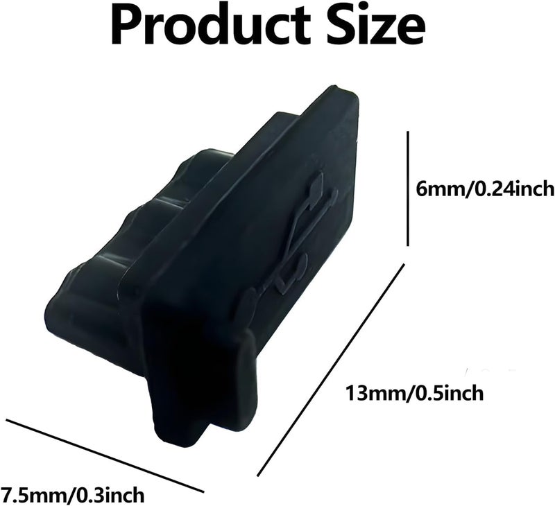 Piplus Pi+® (PiPlus®) USB A Type Female Port Cover Caps - Silicone USB Port Plugs Dust Cover Protect USB Ports from Dust and Oxidation Compatible with USB Type A Female Interface -25 Units -Black - Image 2