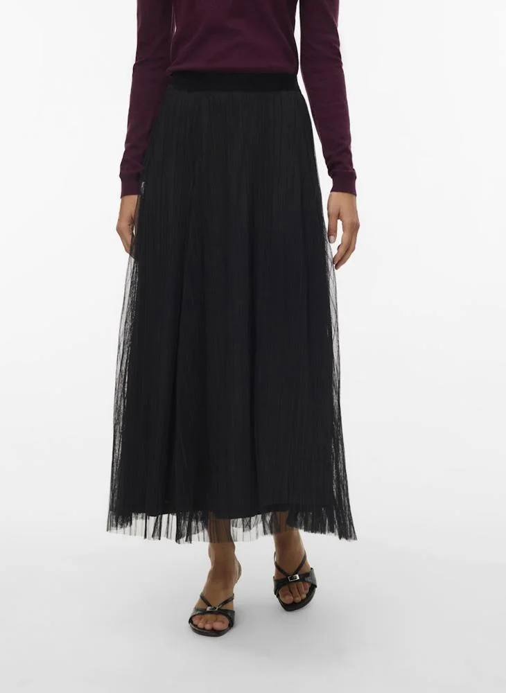 Vmpearl Mesh Detail Maxi Skirt