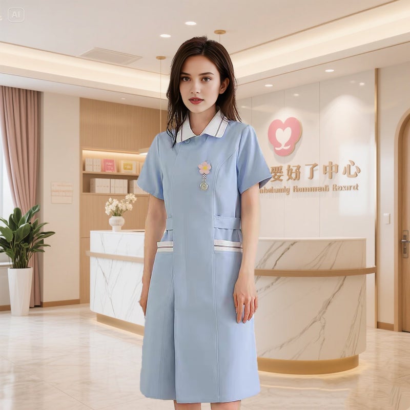 Nurse Uniform Two-Piece Set Long And Short Sleeve Medical Hospital Postpartum Care Center Maternity Nurse Beauty Uniform Guide Workwear Professional - Image 1