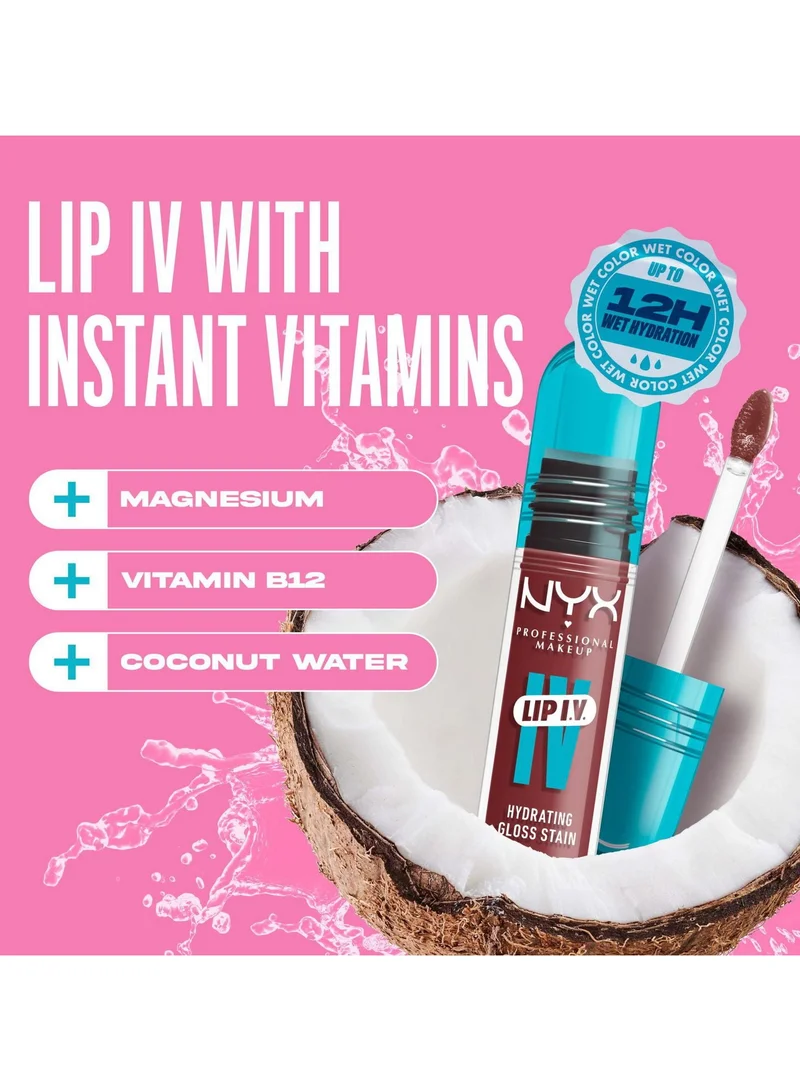 NYX PROFESSIONAL MAKEUP Lip Iv Hydrating Gloss Stain Lip Gloss Up To 12Hr Hydration High Pigment Wet Shine Finish Bubblegum Burst