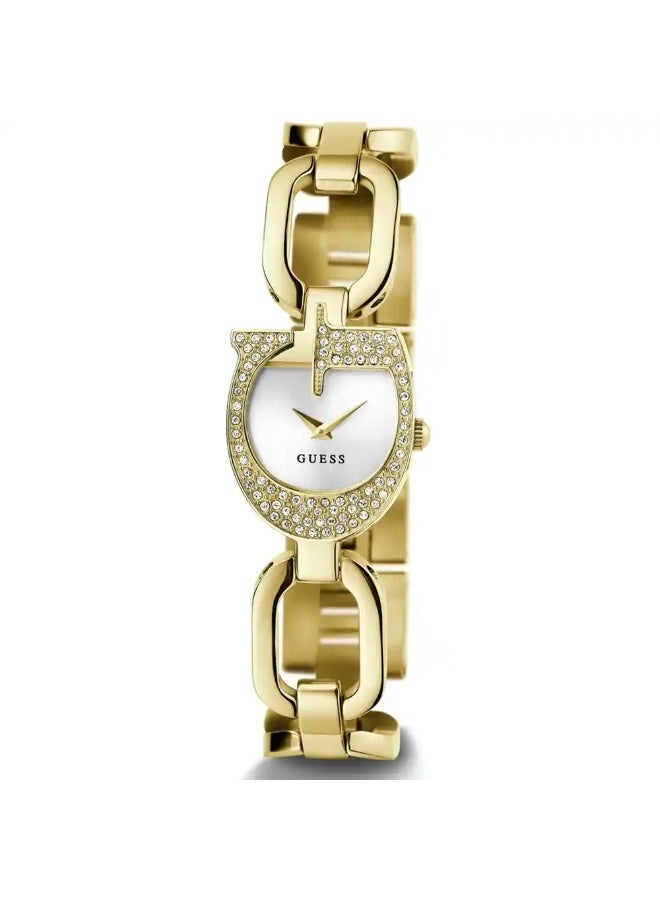 جس ساعة جيس النسائية – مينا فضي، سوار ستانلس ستيل ذهبي، حركة كوارتز (GW0683L2) - Image 1