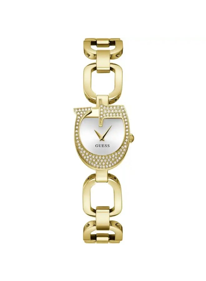 جس ساعة جيس النسائية – مينا فضي، سوار ستانلس ستيل ذهبي، حركة كوارتز (GW0683L2) - Image 2