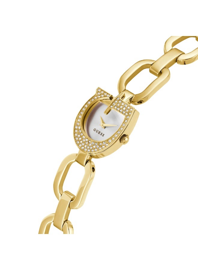 جس ساعة جيس النسائية – مينا فضي، سوار ستانلس ستيل ذهبي، حركة كوارتز (GW0683L2) - Image 3