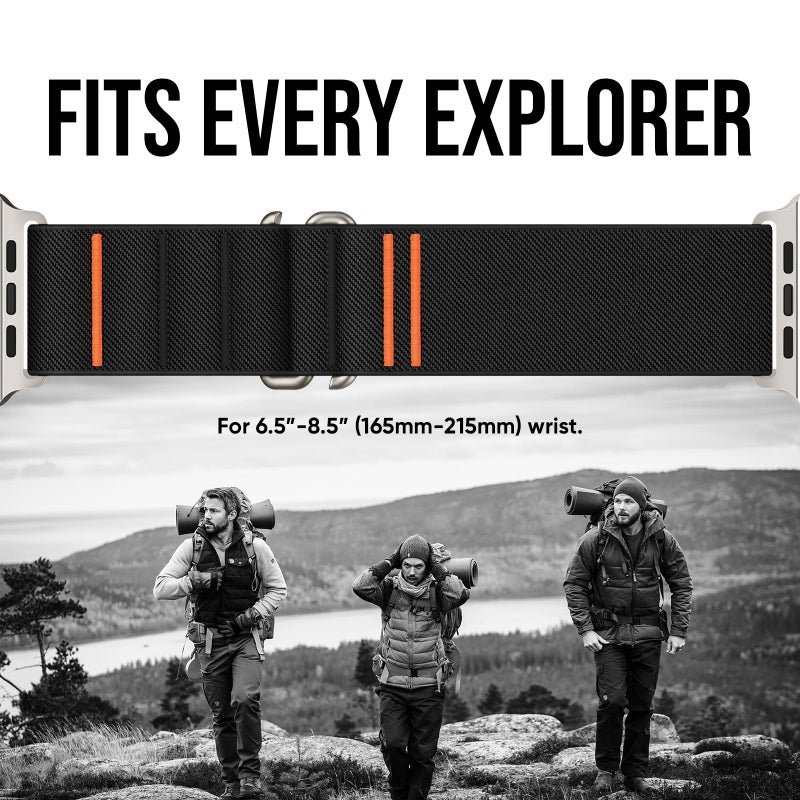 Suitisbest أشرطة رياضية Suitisbest متوافقة مع ساعة آبل الترا 49 مم 46 مم 45 مم 44 مم 42 مم للرجال والنساء، حزام حلقة نيلون رياضي مرن مع خطاف S لساعة iWatch سلسلة 10 الترا SE 9 8 7 6 5 4 3، خطاف تيتانيوم - Image 5