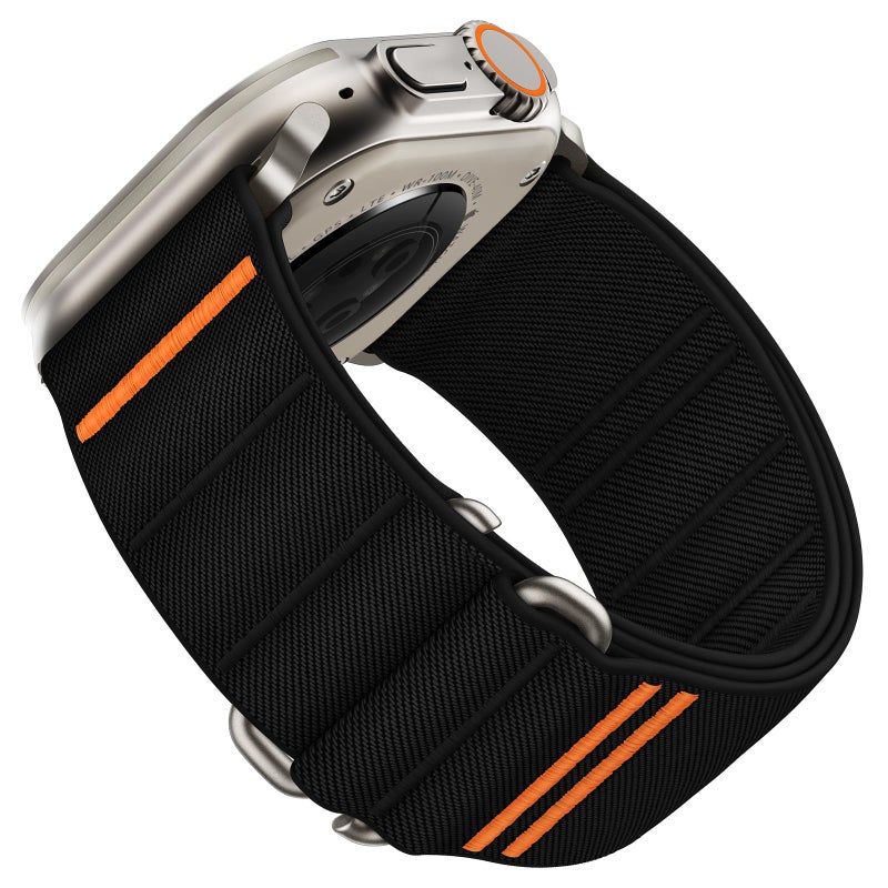 Suitisbest أشرطة رياضية Suitisbest متوافقة مع ساعة آبل الترا 49 مم 46 مم 45 مم 44 مم 42 مم للرجال والنساء، حزام حلقة نيلون رياضي مرن مع خطاف S لساعة iWatch سلسلة 10 الترا SE 9 8 7 6 5 4 3، خطاف تيتانيوم - Image 1