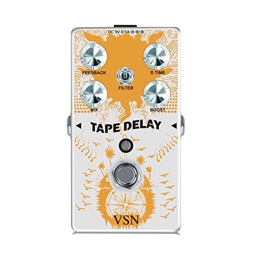VSN Analog Tape Delay Pedal with Stereo Delay Effects and Reverb Boost, True Bypass - Image 1