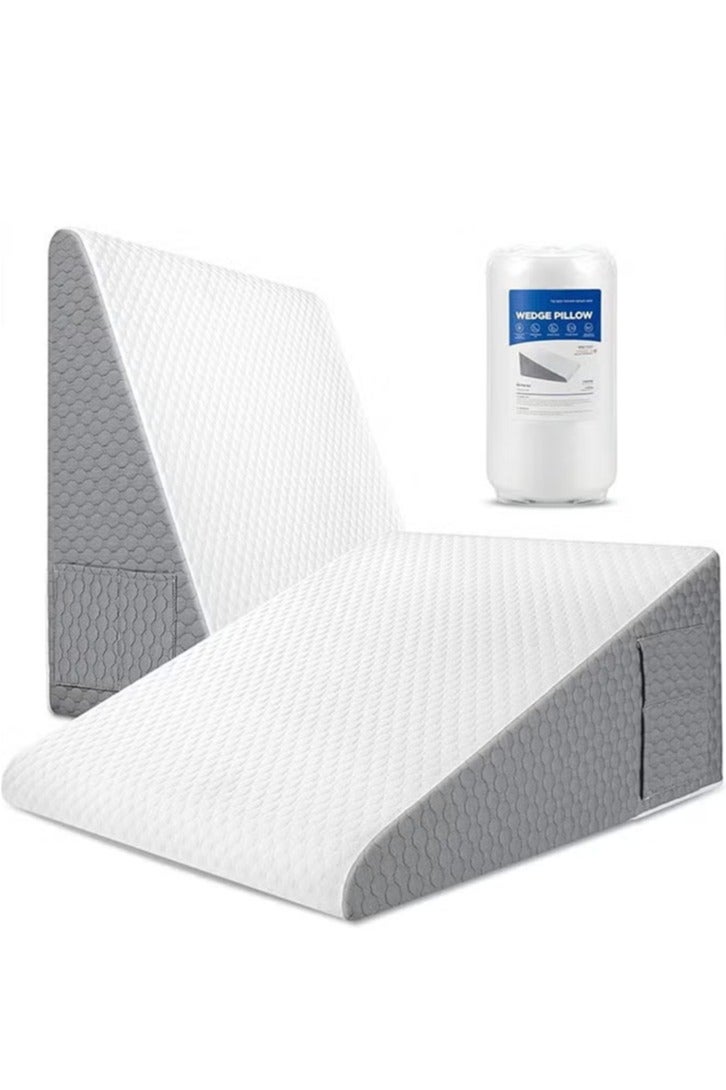 Arabest 1 pcs Wedge Pillow for Sleeping Bed Wedge Pillow for After Surgery Triangle Pillow Wedge for Acid RefluxGerd Snoring Post Surgery Leg Back Pain Relief - Soft Memory Foam Top Washable Cover - Image 1