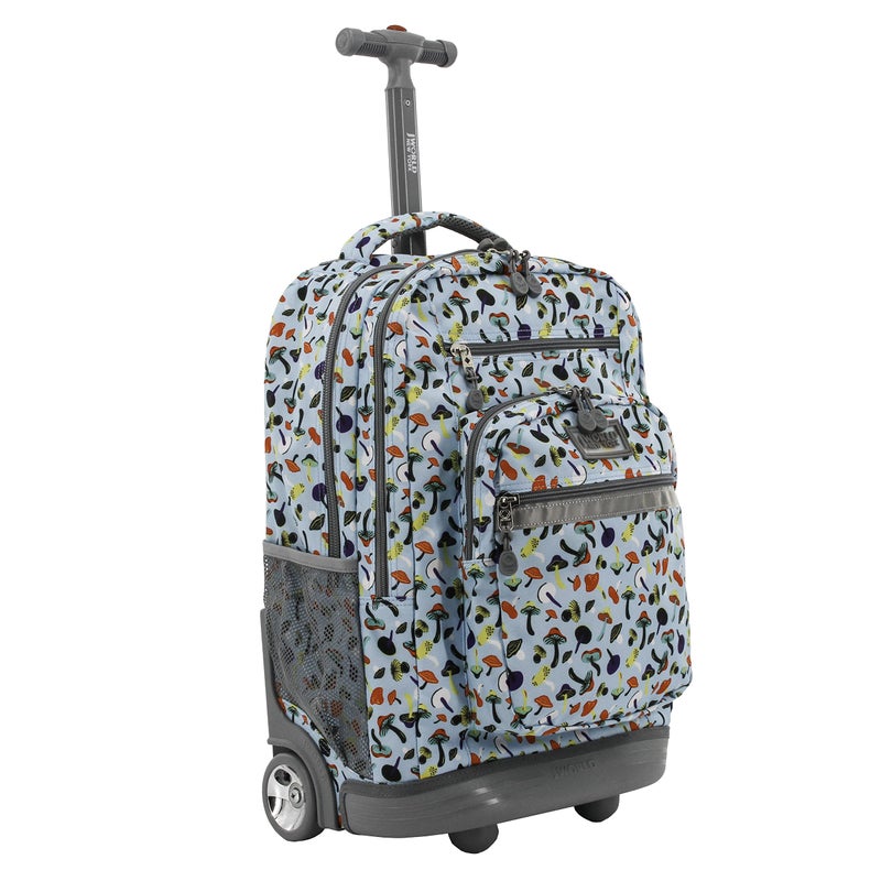 J World New York J World Sundance Laptop Rolling Backpack for Girls Boys. Roller Bookbag with Wheels, Skyshroom - Image 1